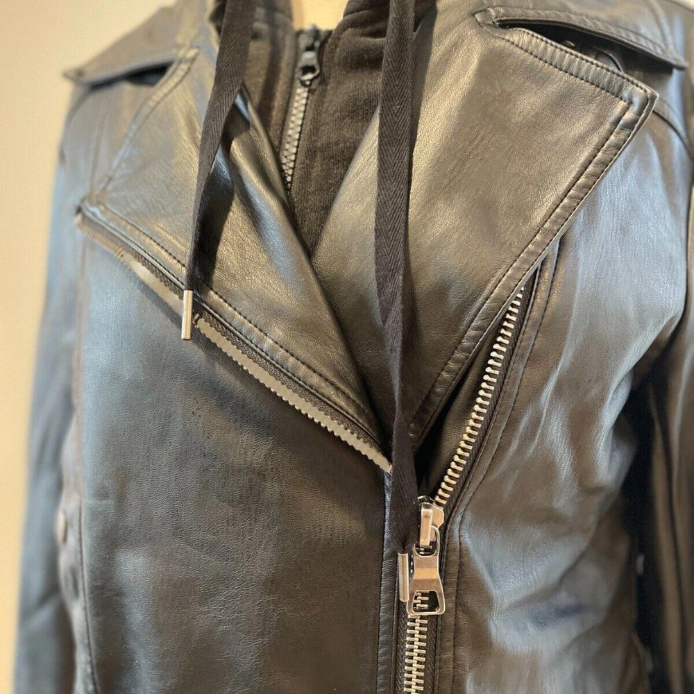 Free People It Girl Vegan Blazer Moto Jacket Black Size Xs Orig. $178. - Picture 6 of 10